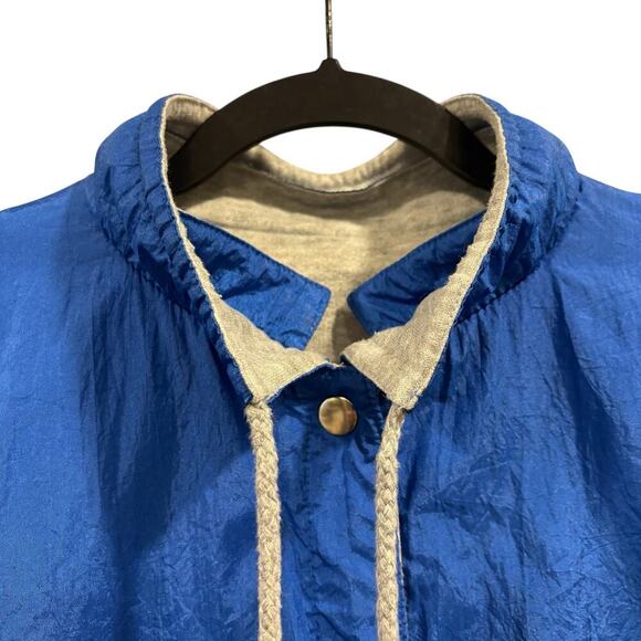 LEARSI Vintage Gray and Blue reversible sweatshirt jacket, women’s Size XL - Picture 9 of 16